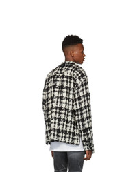 Faith Connexion Black And White Laced Tweed Overshirt