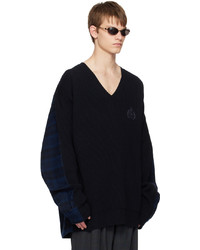 Balenciaga Navy Hybrid Sweater