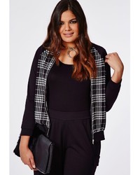 Missguided Plus Size Check Bomber Jacket