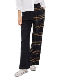Topshop Sammy Mixed Check Wide Leg Trousers