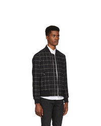 Ps By Paul Smith Black Wool Bomber Jacket