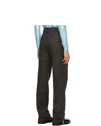 Raf Simons Black And Brown Ankle Zip Trousers