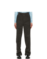 Raf Simons Black And Brown Ankle Zip Trousers