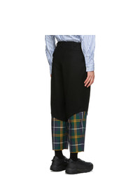 Comme Des Garcons Homme Plus Black And Green Worsted Wool Trousers