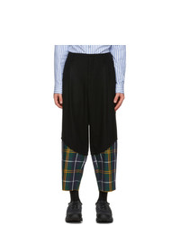 Comme Des Garcons Homme Plus Black And Green Worsted Wool Trousers