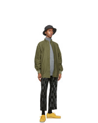 Needles Black Wool Checkered Trousers