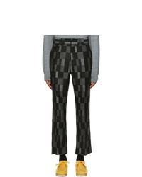 Needles Black Wool Checkered Trousers