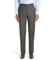 Canali Flat Front Check Wool Trousers