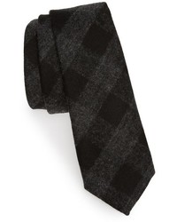 Black Check Wool Tie