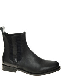 Asos Author Leather Chelsea Ankle Boots Black