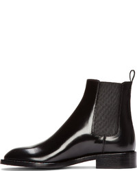 Saint Laurent Black Patent Leather Cavaliere Chelsea Boots