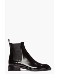 Saint Laurent Black Patent Leather Cavaliere Chelsea Boots