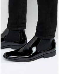 Asos Chelsea Boots In Black Patent