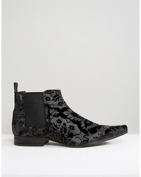 Asos Chelsea Boots In Black Tapestry