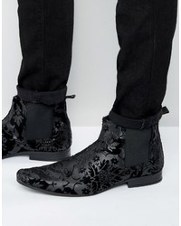 Asos Chelsea Boots In Black Tapestry