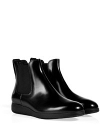 Hogan Leather Chelsea Boots In Black