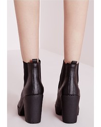 Missguided Heeled Chelsea Boot Black