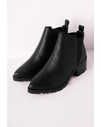 Missguided Pointed Toe Chelsea Boots Black