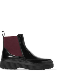 Tod's Patent Leather Chelsea Boots Black