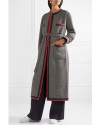 Gucci Grosgrain Trimmed Wool Blend Boucl Coat