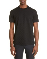 Emporio Armani Chevron Texture Cotton T Shirt In Solid Black At Nordstrom