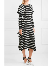 Stella McCartney Cape Effect Intarsia Wool Midi Dress