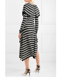 Stella McCartney Cape Effect Intarsia Wool Midi Dress