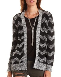 Charlotte Russe Marled Chevron Open Front Cardigan Sweater
