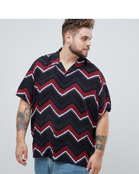 ASOS DESIGN Plus Oversized Chevron Stripe Shirt