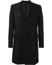 Black Chevron Wool Coat