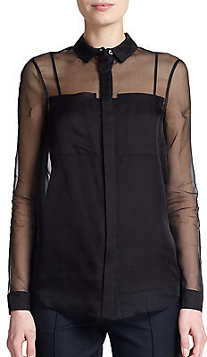 Sheer Organza Shirt - Black