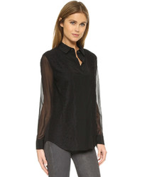 DKNY Collared Lace Blouse