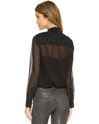 DKNY Collared Lace Blouse