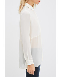 Forever 21 Contemporary Collared Chiffon Blouse