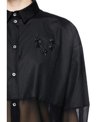 Nobrand Silk Chiffon Lower Panel Poplin Shirt