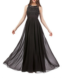 JS Collections Cage Top Chiffon Gown