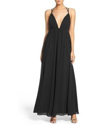LuLu*s Lulus Strappy Plunging V Neck Empire Gown
