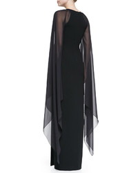 Michael Kors Michl Kors Wool Crepe Gown With Cape Back