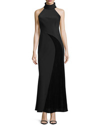 Camilla And Marc Sleeveless Crepe Chiffon Gown Black