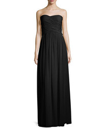 Donna Morgan Strapless Ruched Chiffon Gown
