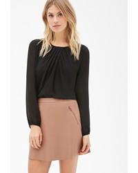 Forever 21 Contemporary Pleated Chiffon Blouse