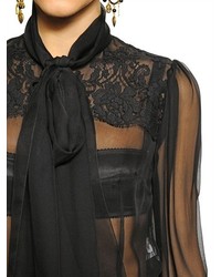 Dolce & Gabbana Lace Silk Chiffon Shirt