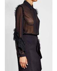 Roberto Cavalli Silk Blouse With Lace