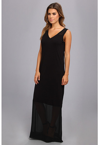 sleeveless v neck maxi dress