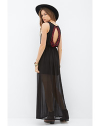 Forever 21 Contemporary Embroidered Chiffon Maxi Dress
