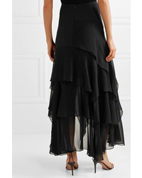 Michael Kors Collection Tiered Silk And Tte Maxi Skirt