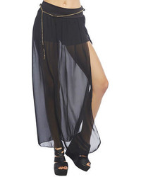 Wet Seal Chiffon Maxi Skirt With Chain