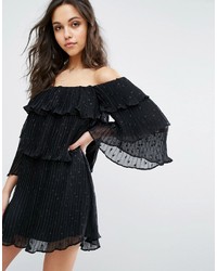 Stevie May Mercury Flounce Off Shoulder Dress With Ruffles