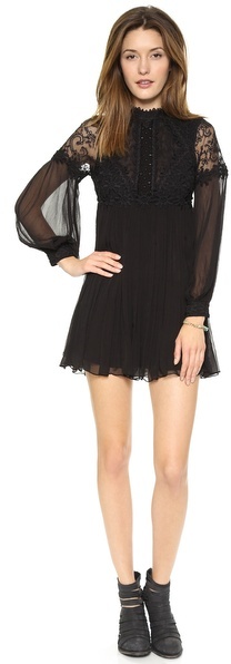 free people black babydoll dress