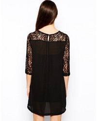 TFNC Vanille Swing Dress With Lace Sleeves